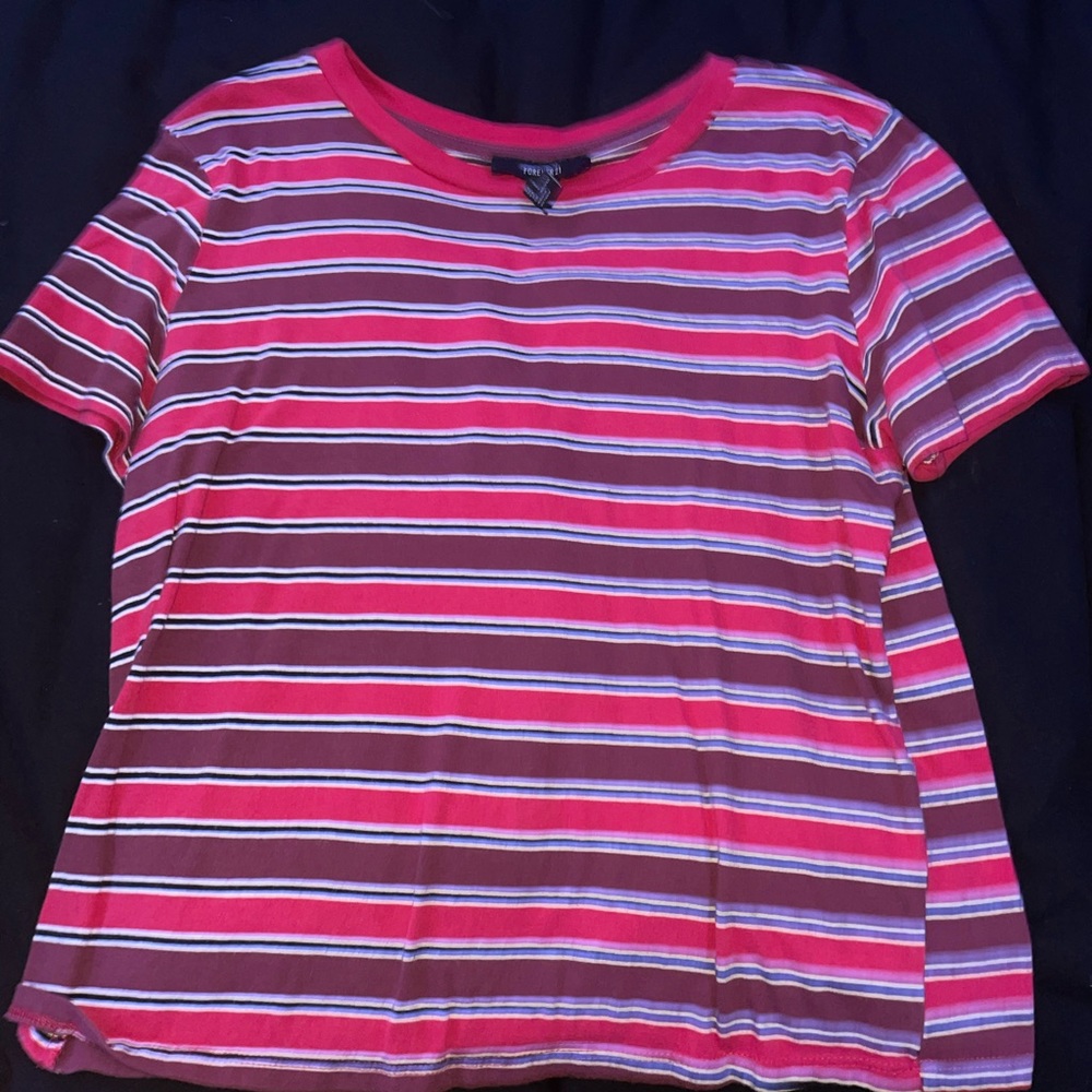 Forever 21 red stripped short sleeve